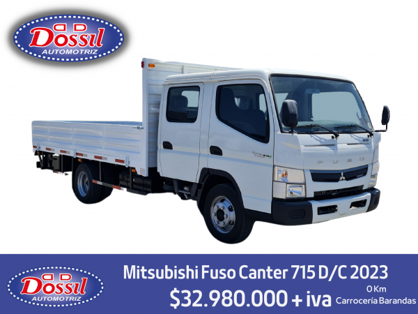 Camión Mitsubishi Canter Fuso 715 DC, Año 2023, Doble Cabina, Media Baranda $32.980.000 + IVA