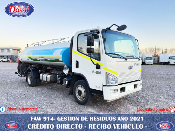 Camión FAW - 914 año 2021, motor cummins 3.8 cc, Diésel, equipado para gestión de residuos. valor $16.980.000 - OPCIONES DE CARROCERÍA