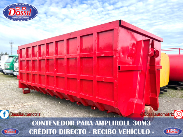 Contenedores para Ampliroll, de 30 metros cúbicos. Para fierro y chatarra, valores desde $5.980.000