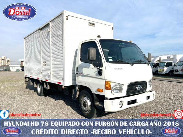 Camión Hyundai HD 78 año 2018, Carrocería furgón de carga general, Excelente estado, 158.000 kilómetros, valor $20.980.000