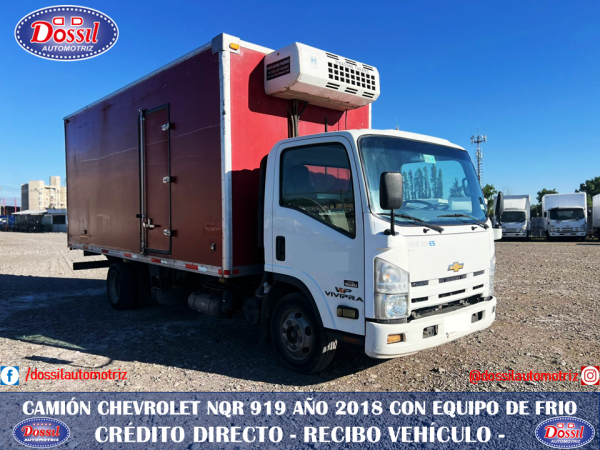 Camión Chevrolet NQR 919, año 2018, equipado con carrocería con frío para congelado, valor $28.980.000