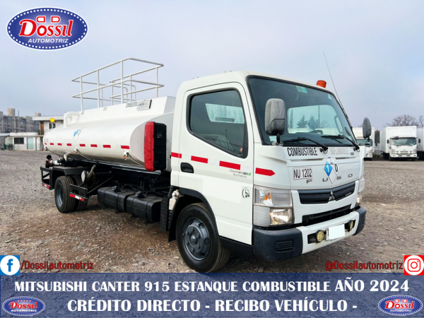 Camión MITSUBISHI Canter 915, 4x2, año 2024, equipado con estanque de petróleo Certificado,  Valor $44.980.000.