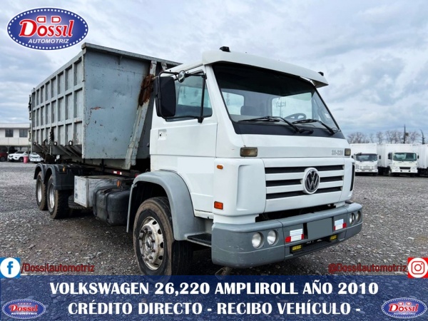 Camión Volkswagen 26.260, Año 2010,  6x4, Equipado con Ampliroll de 20m3, Valor  $23.980.000
